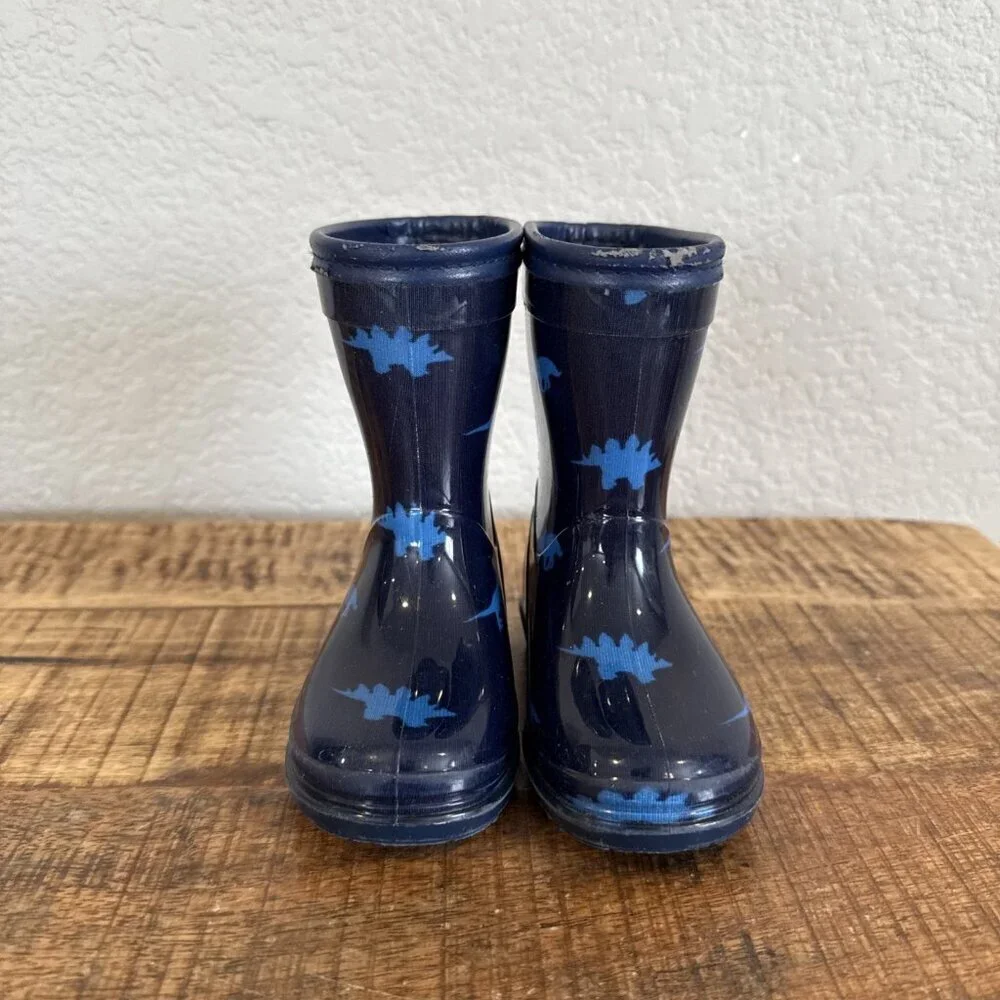Carter's Little Toddler Boys Sz 4 DINOSAUR Waterproof RAIN BOOTS
